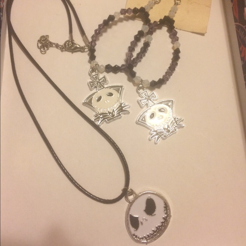 *SALE* Necklace & Earrings - Jack Skellington! Set